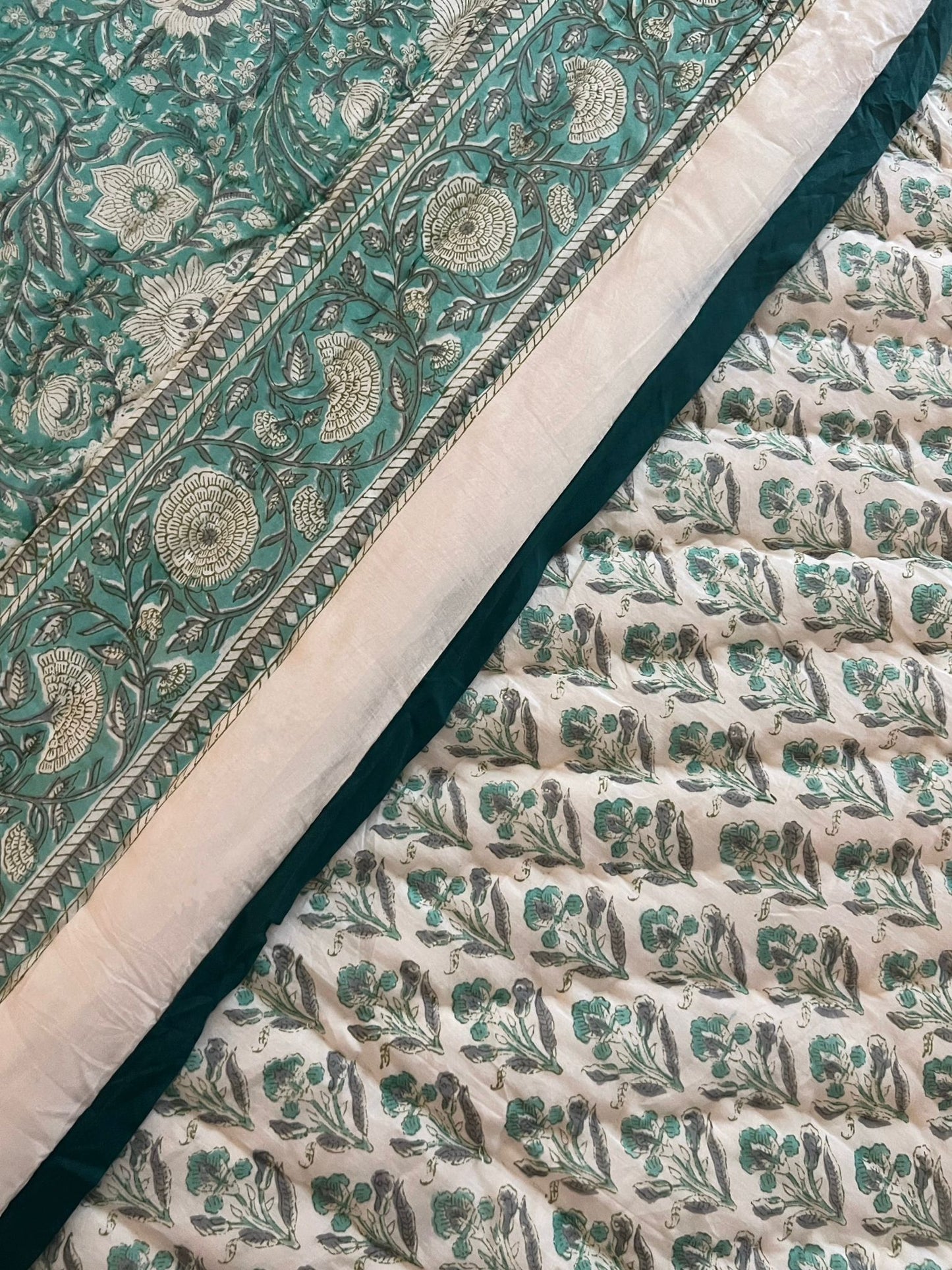 Teal and White