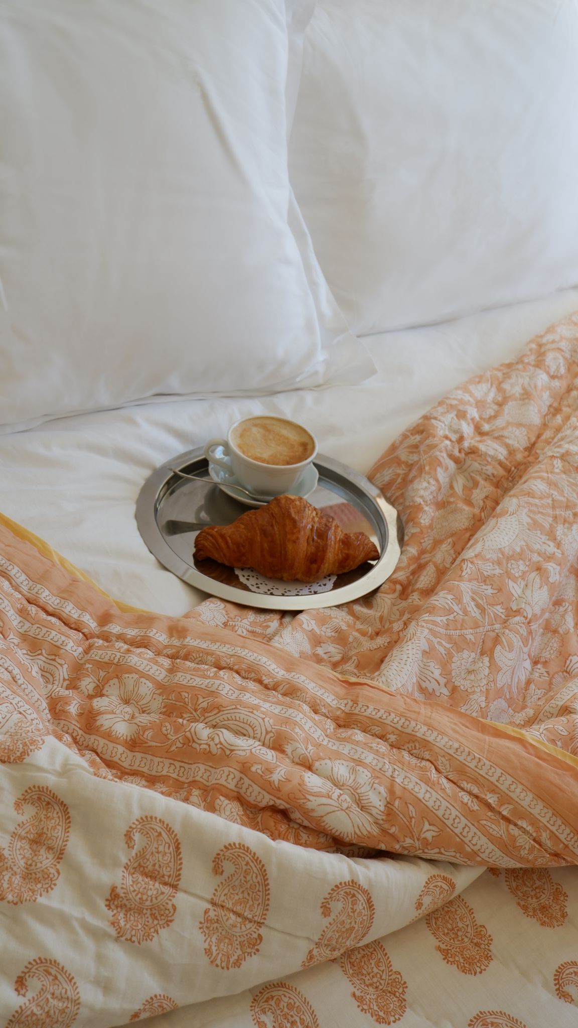 Peach and White