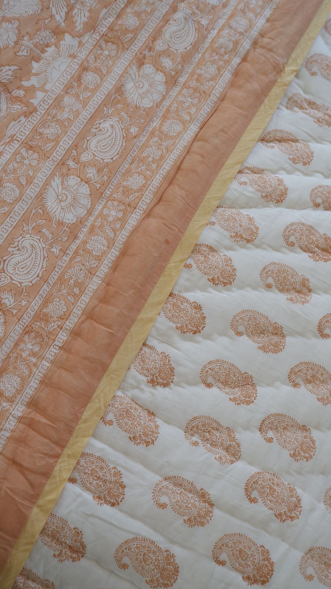 Peach and White